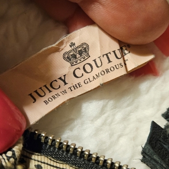 RARE 👑 JUICY COUTURE Y2K Black Genuine Leather Keychain Coin Wallet - Picture 3 of 9